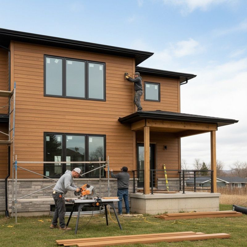 Faux Wood Siding Installation
